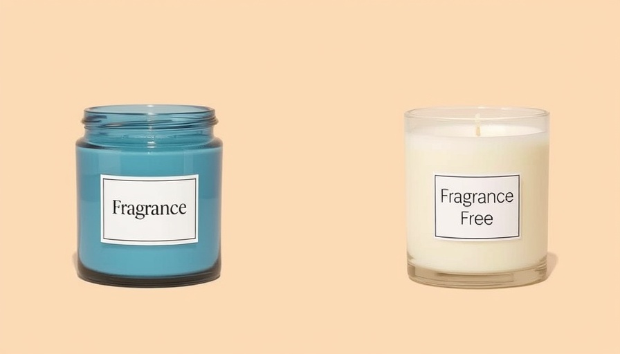 Comparison of toxic cleaning products to avoid: fragrant vs fragrance-free candle.