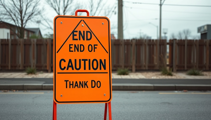 End of caution sign on urban street, symbolic for stability in 2024.