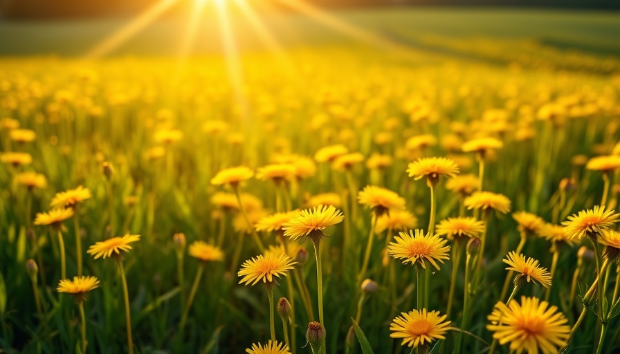Vibrant dandelion field at sunrise reflecting Good Friday reflections.