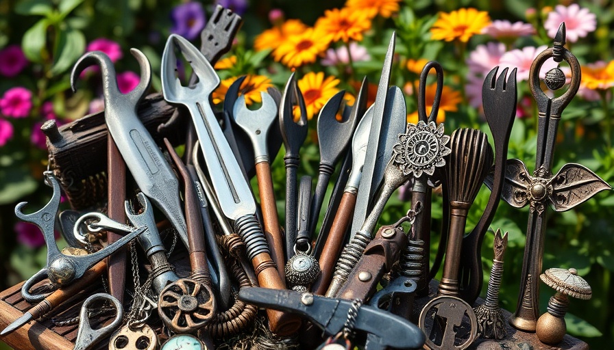 Handcrafted metal artworks at 3rd Annual RAWtools Maker Marathon, vibrant outdoor display.