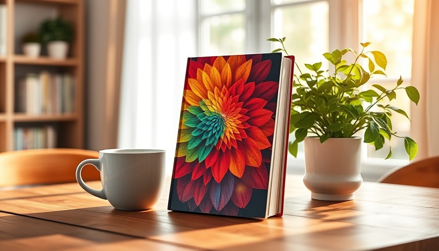 Vibrant 'Message of Romans' book cover in cozy setting with mug and plant.