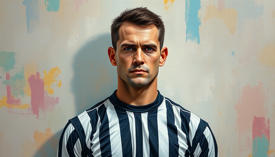 Referee in a painting, representing peace of Christ in decision making.