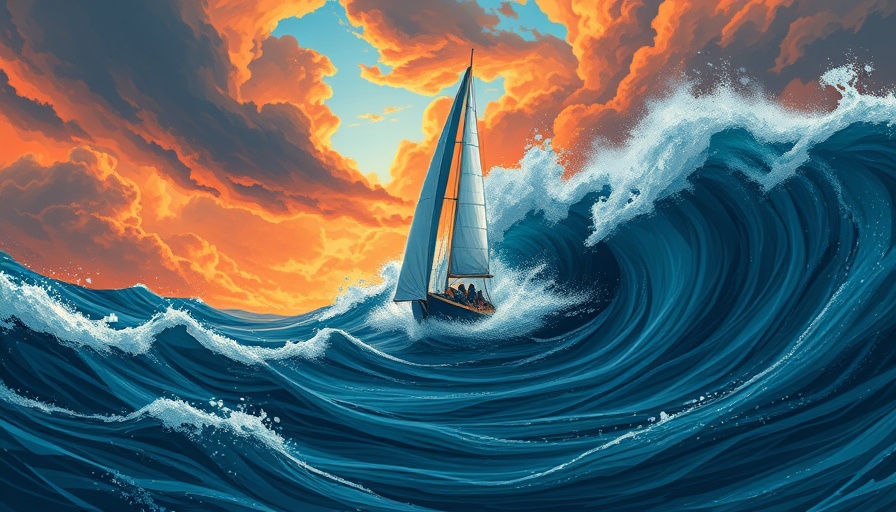 Dramatic illustration of a sailboat navigating stormy seas, depicting how to have peace.