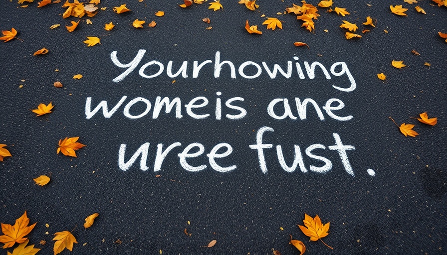 Chalk affirmation on pavement with leaves highlighting the science of self-affirmations.
