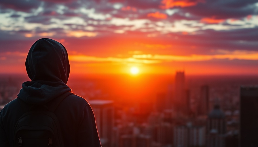 Inspiring sunset view over city for daily motivation for Christians.