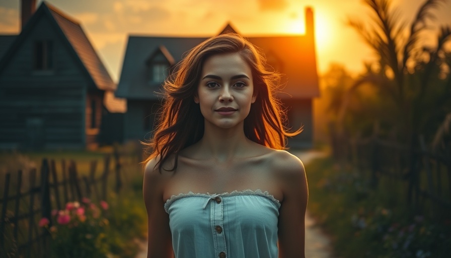 Hopeful woman walking away from dark house toward sunlight, healing from parental alcoholism.