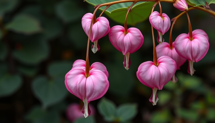 Divine Love and Protection with blooming bleeding heart flowers.
