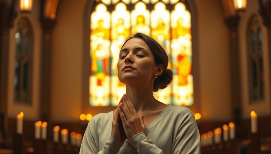Faithful Follower of the Lord, woman in prayer in a serene church setting.