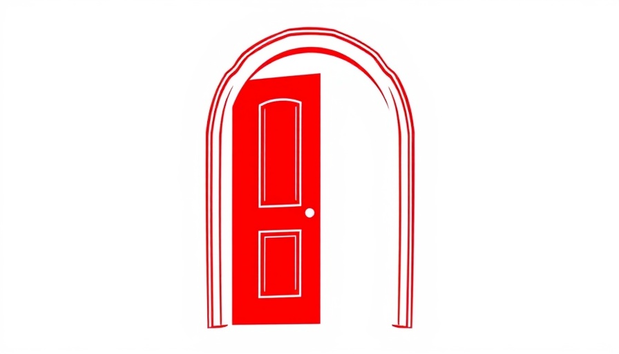 Abstract red open door symbol for Bible Gateway Blog Has Moved