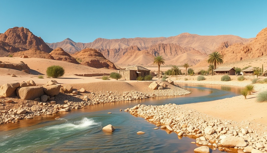 Desert oasis landscape, 'Embracing Our Future in Christ'.