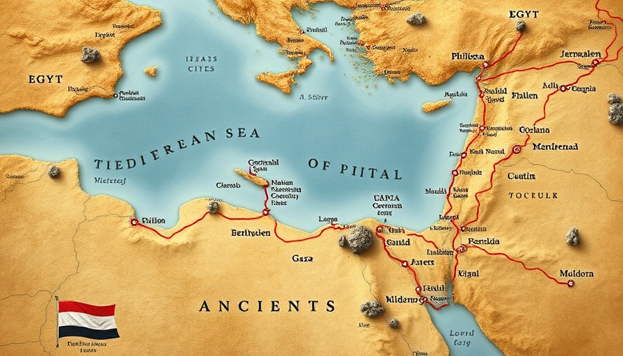 Ancient map illustrating regions from the Book of Jeremiah.