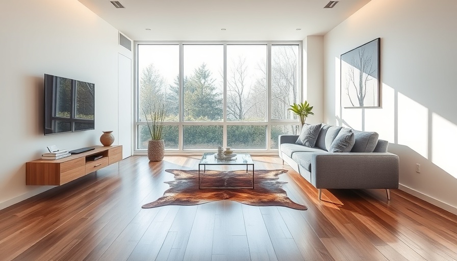 Modern living room showcasing hardwood flooring benefits with sleek design.