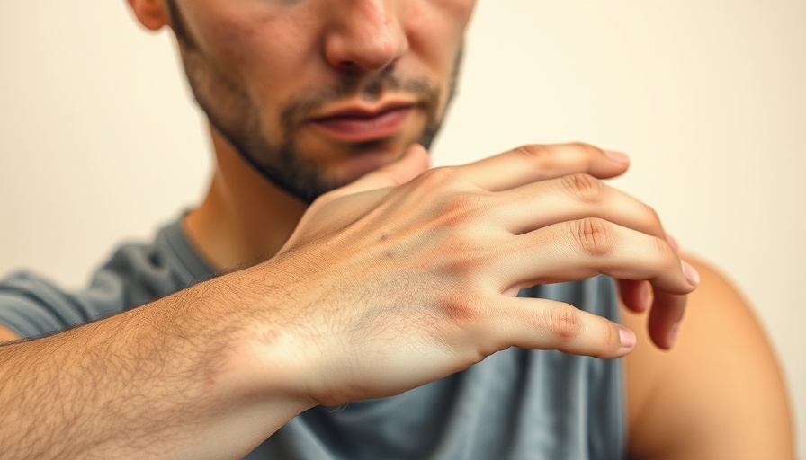 Close-up of eczema on arm being scratched, Gold Skin Care Center context.