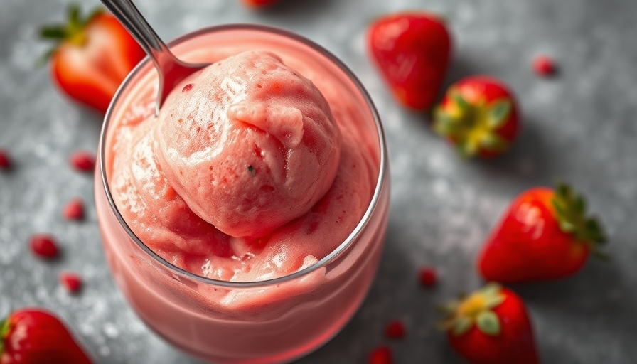 Strawberry Dessert Recipes: Sorbet with fresh strawberries in afternoon light.