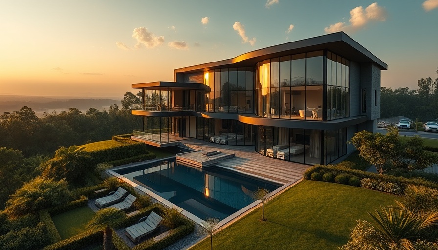 Jessica Alba luxury real estate image of a modern mansion.