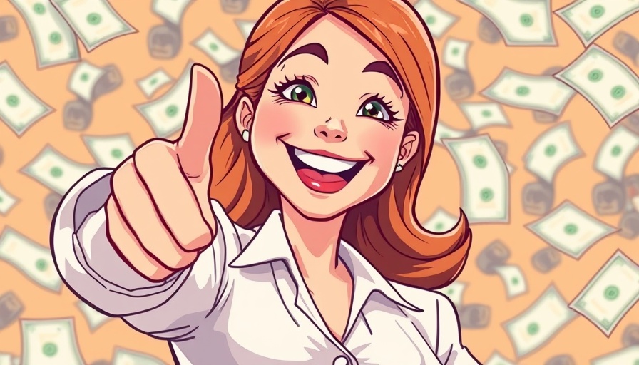 Cartoon woman shaking hands, joint ventures for real estate brokerages.