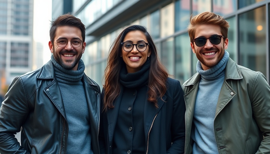 Team members embodying new team culture in urban setting.