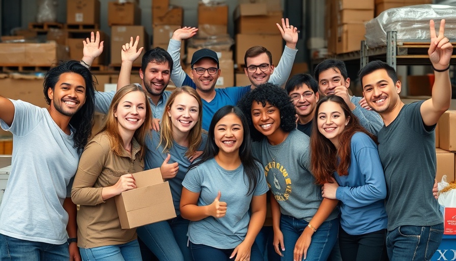 Keller Williams RED Day community service group in warehouse