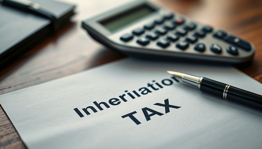 Document on Japan's inheritance tax for foreigners, with calculator and pen.