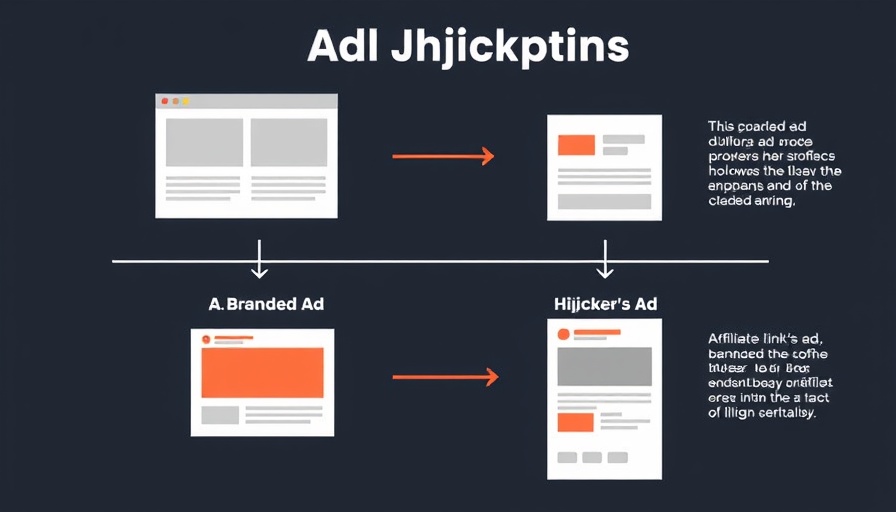 Infographic on how ad hijacking works in paid advertising.
