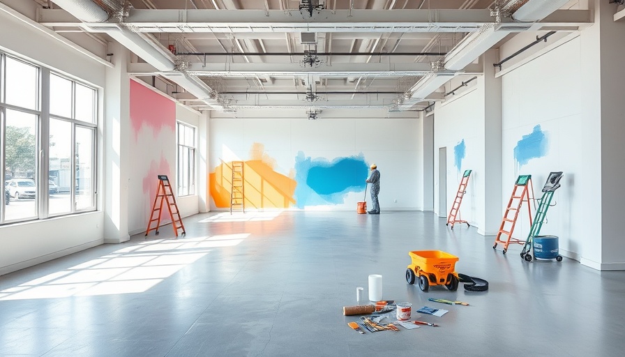 Timing for commercial interior painting in modern, bright space.