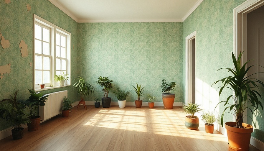 Room showcasing common house problems like peeling wallpaper.