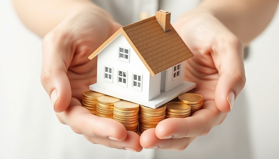 Hands holding a miniature house with coins for successful property investment checklist.