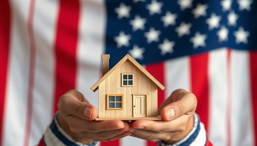 July Home Maintenance Checklist with a house model and flag.