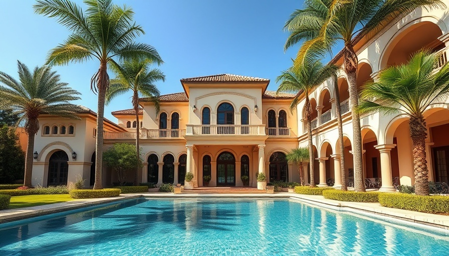 Luxury property sales auction for elegant waterfront mansion