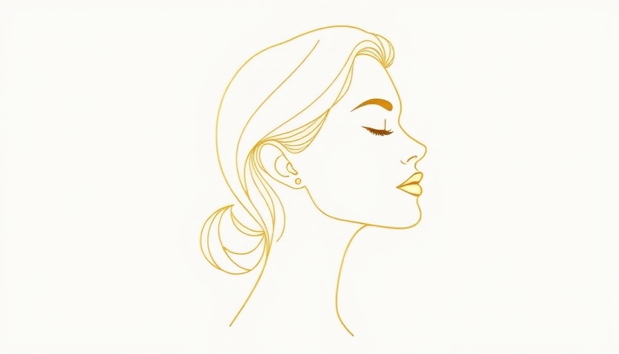 Stylized line art of a woman's profile, minimalist style.