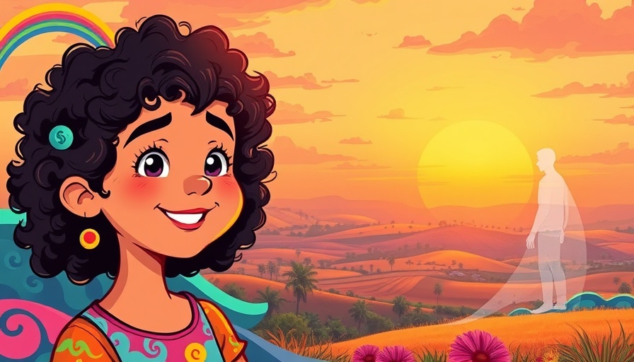 Transracial adoption resilience depicted in colorful illustration with girl.