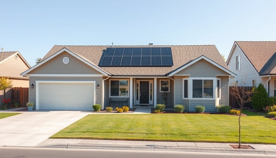 Modern suburban home with solar panels, Salem Oregon estate sale context.