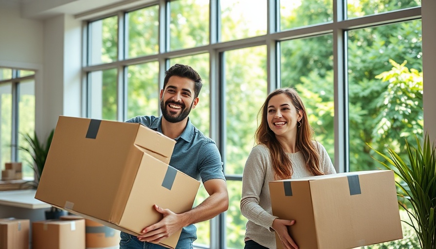 Cheerful couple moving into new home after mortgage pre-approval process.