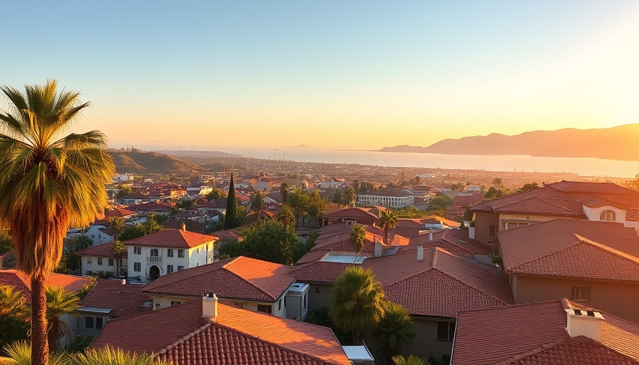 Scenic Santa Barbara view at sunset highlighting estate sale locations.