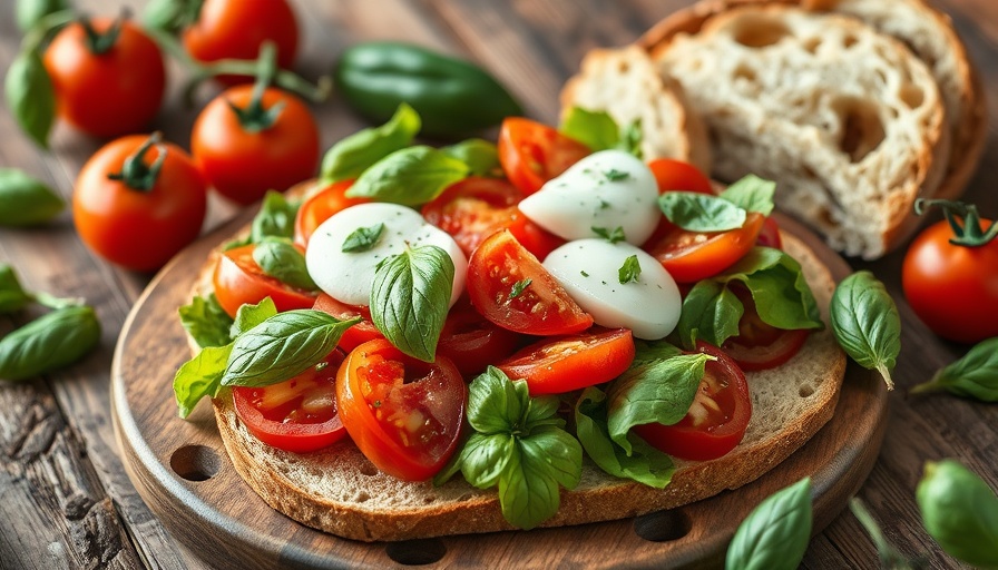 Caprese salad on a rustic table, best summer side dishes.