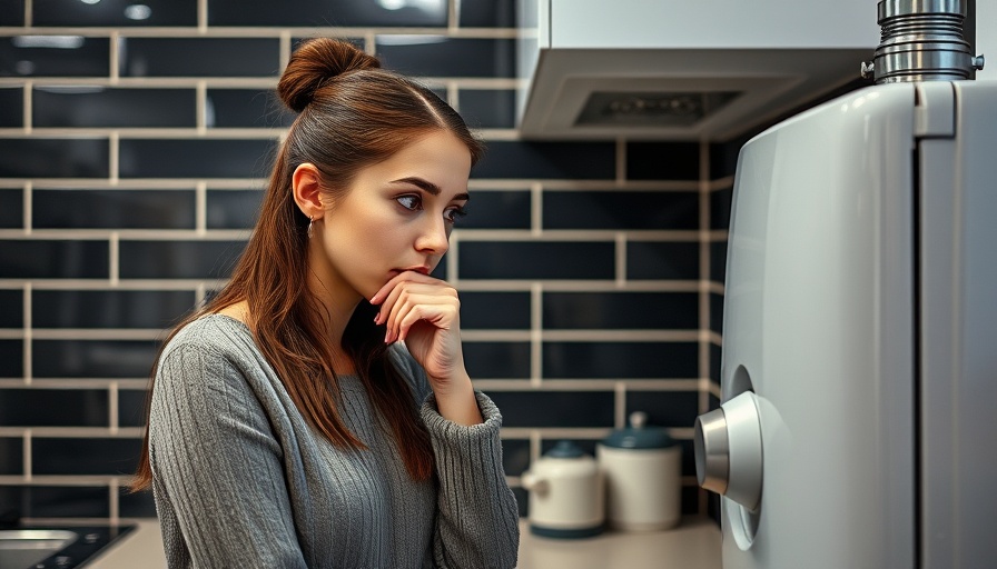 Young woman considering how to turn on water heater safely.