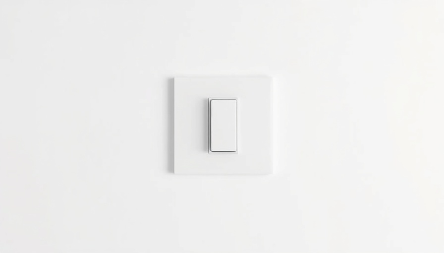Minimalist light switch as part of home electrical system upgrades.