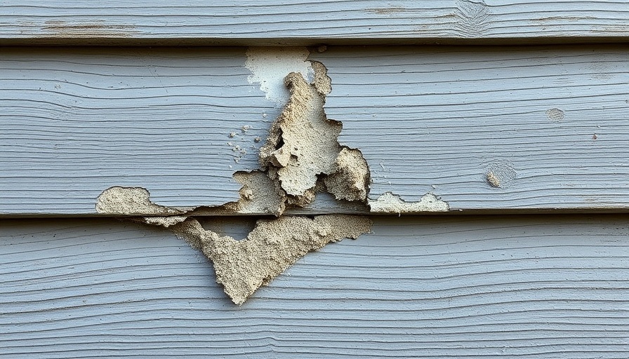 Deteriorating gray house siding with mold, minor damage
