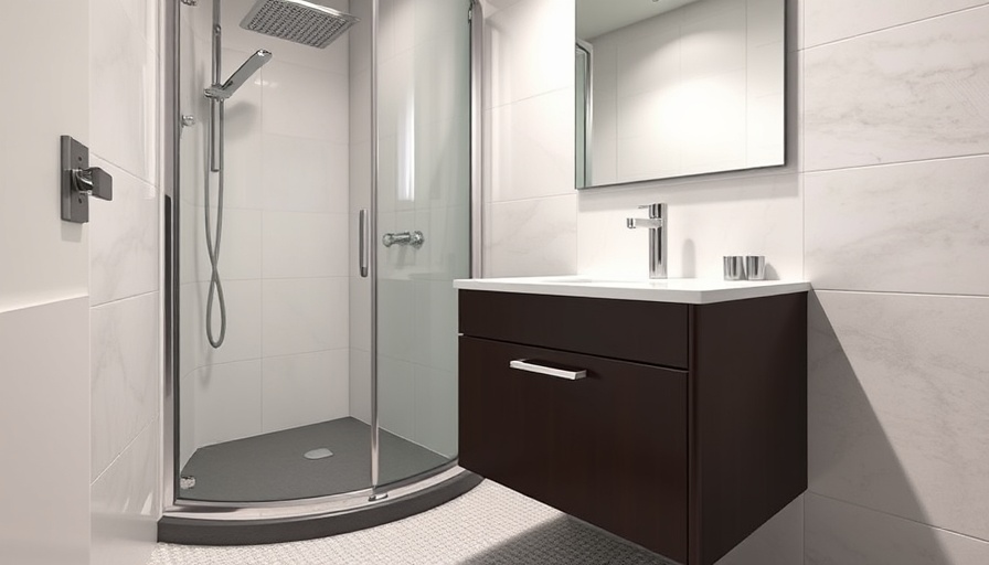 Small modern bathroom ideas: elegant vanity and shower design.