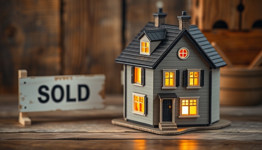 Miniature house with sold sign, sell your house for cash.