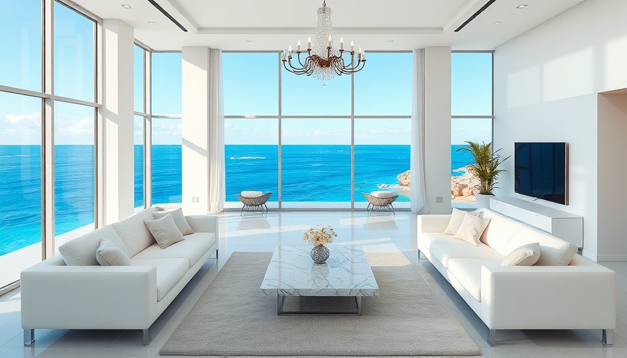 Luxurious oceanview residence living room at Estates at Acqualina.