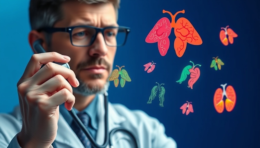 Doctor with floating organ icons examining health, metformin organ aging concept.