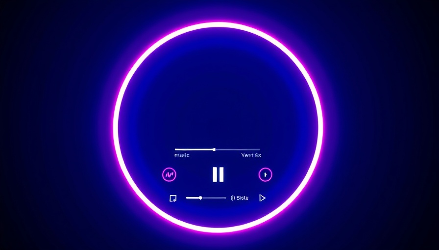 Digital interface illustrating AI in marketing with music app elements.
