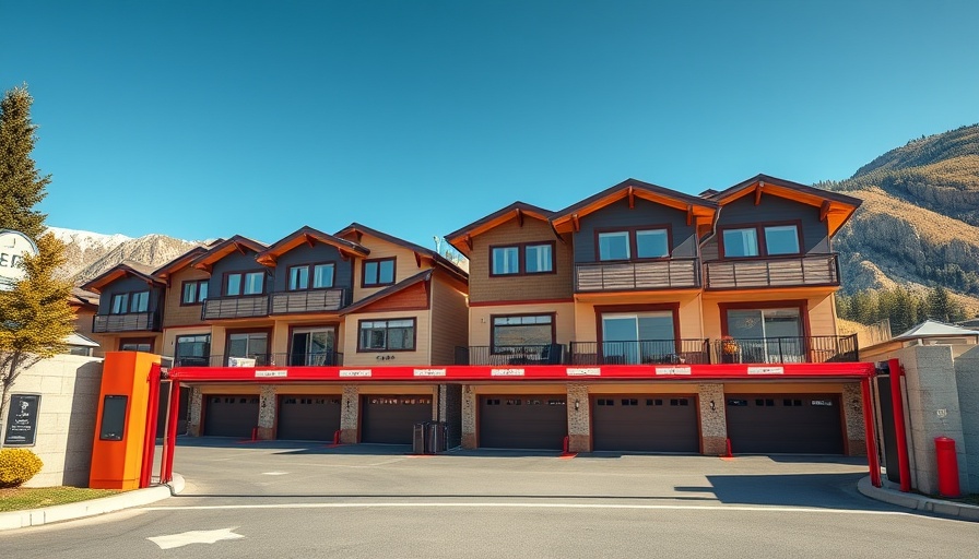 Mount Hotham parking space investment with colorful townhouses