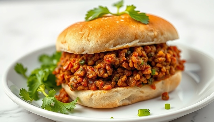 Vegan Lentil Sloppy Joes sandwich with savory lentil filling.