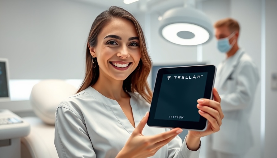 Woman using TESLAPlatinum System in modern treatment room.