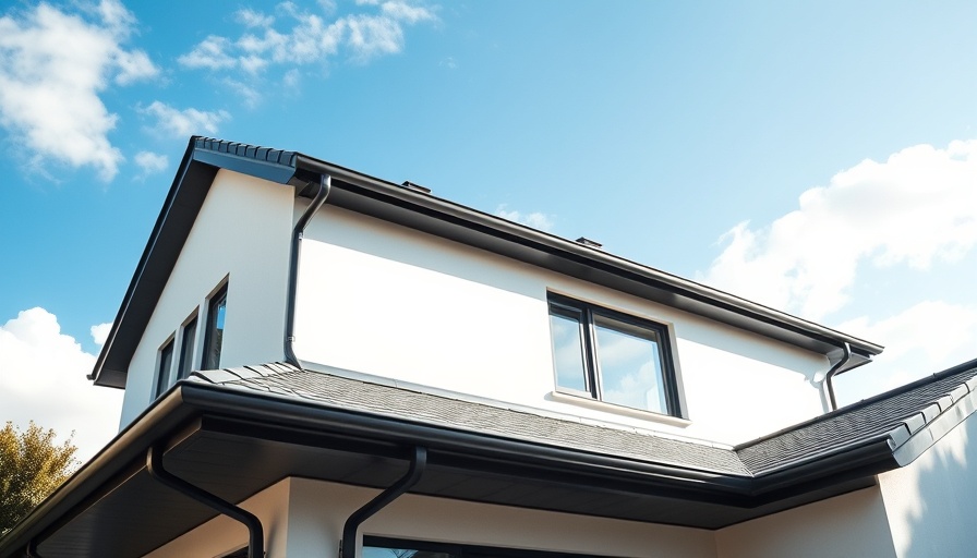 Modern house with clean gutters and clear sky.