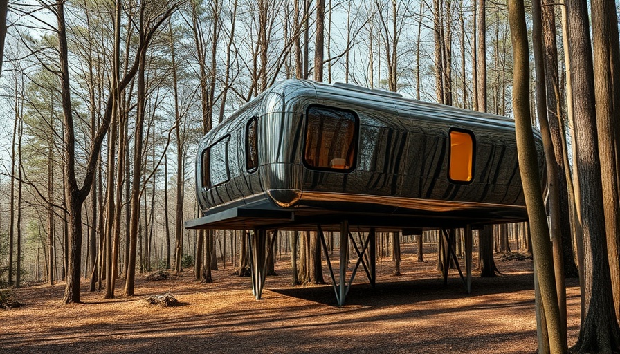 Futuristic mirrored spaceship cabin in woodland, 2025 Houses Awards.