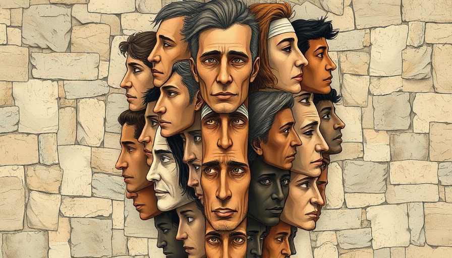 Abstract illustration of diverse faces pondering Internal Family Systems.