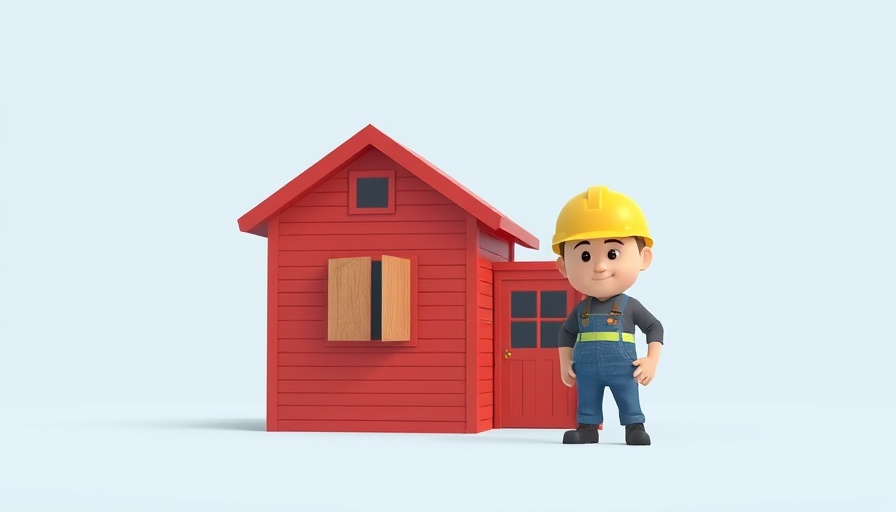 Cartoon contractor fixing a red house, Contractors for Your Fixer-Upper.